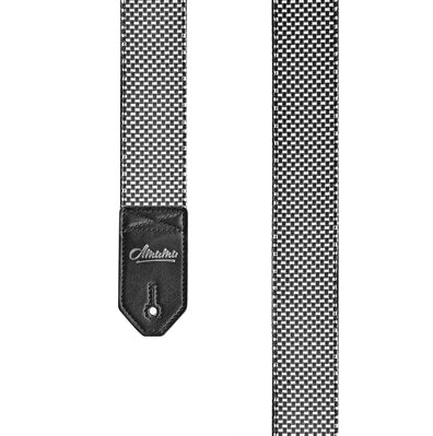 AMUMU Guitar Strap Black White Grid -CO15W-BW